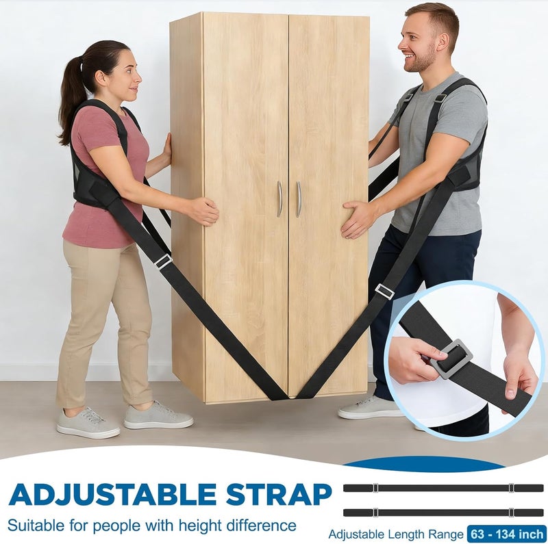 NOCOEX Moving Straps 2-Person for Lifting - Shoulder Lifting and Moving System with Back Support for Movers Easily & Safely Carry Furniture Appliance Mattresses Heavy Object Up to 880 lbs Like a Pro - Image 4